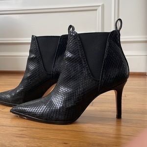 Zara Snakeskin Embossed Booties